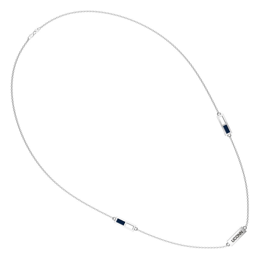 UCONN Triple Station Necklace in Sterling Silver (5993447522459)