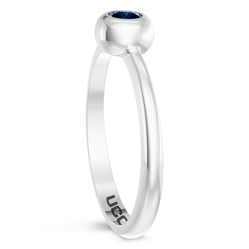 UCONN Sapphire Engraved Ring in Sterling Silver (5993487335579)