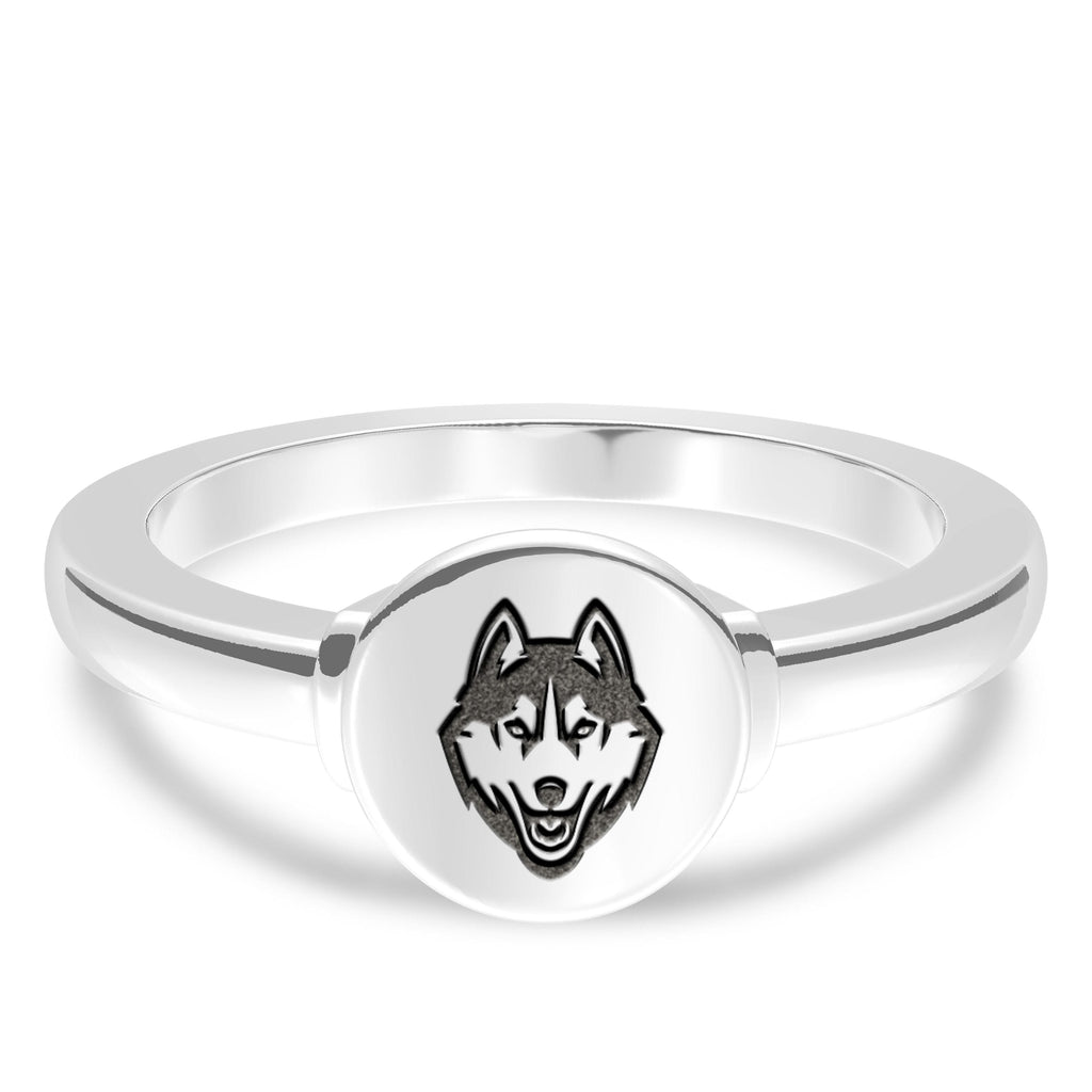 UCONN Logo Engraved Ring in Sterling Silver (5993508700315)