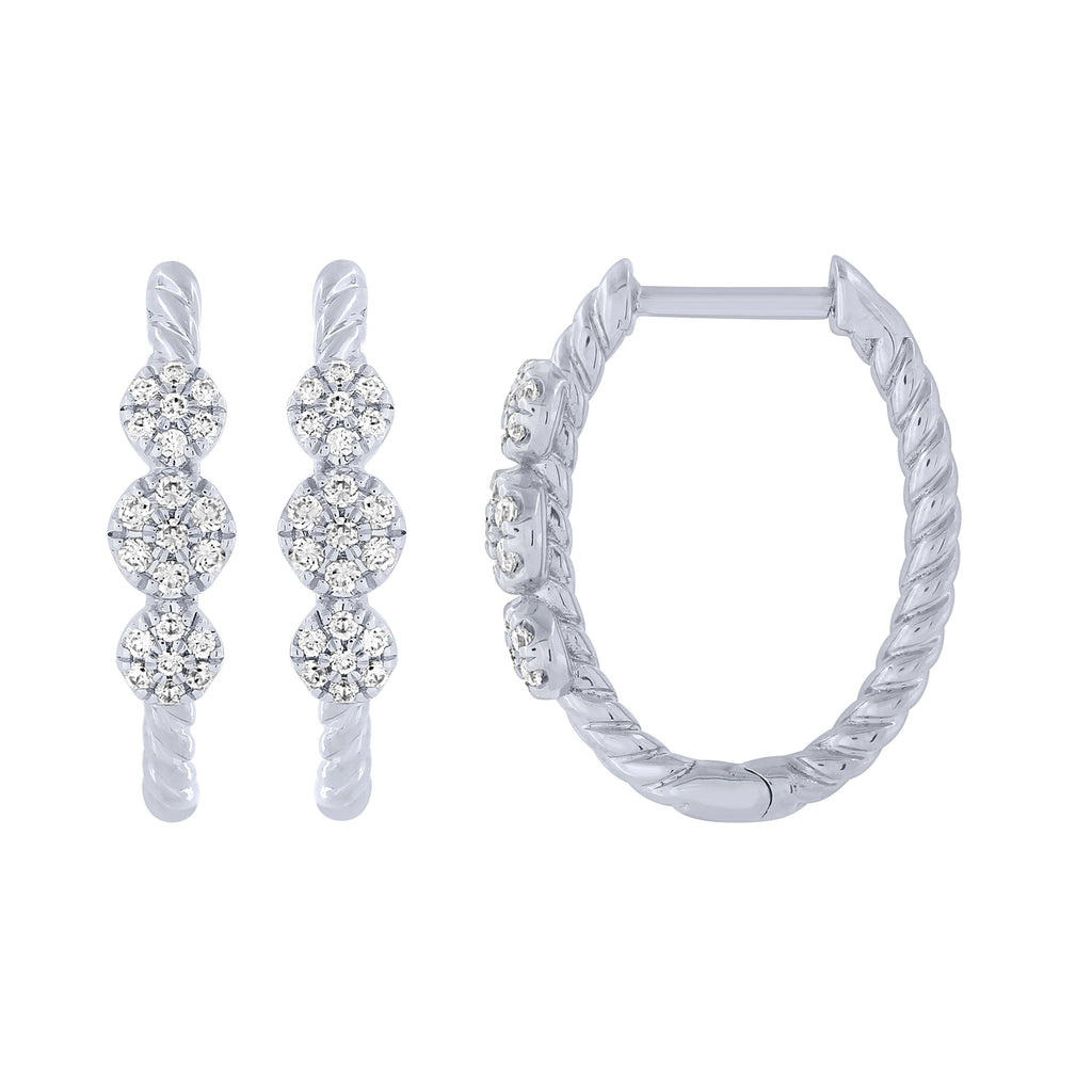 Sterling Silver 1/4Ctw Fashion Hoop Earrings (6738323407003)