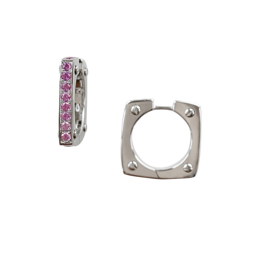 Matthia's & Claire Cube Earrings With Pink Sapphires (5383500169371)