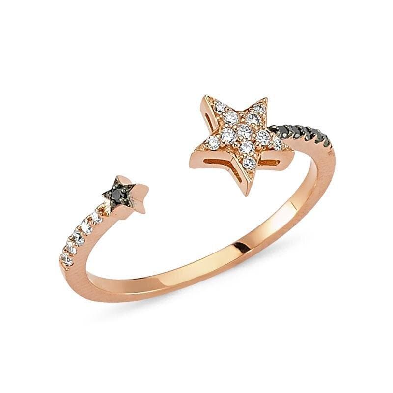 Own Your Story Open Star Ring with Diamonds (5358083178651)