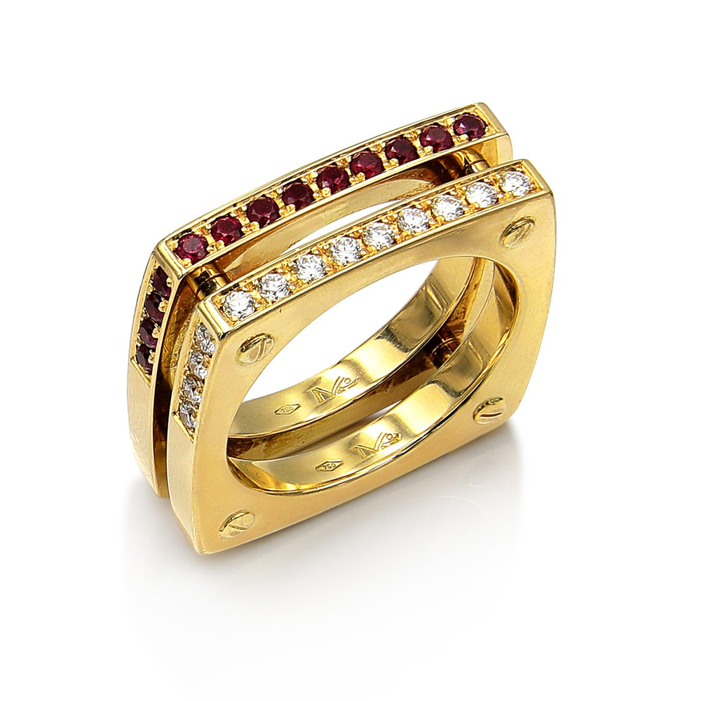 Matthia's & Claire Cube Double Ring (5383511703707)