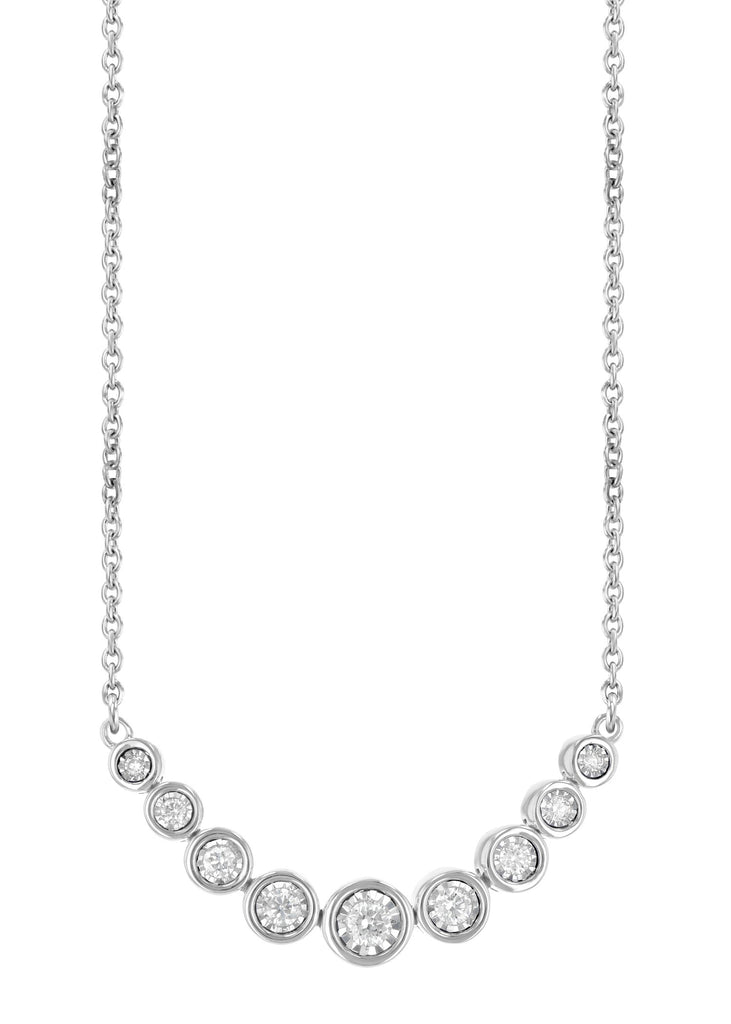 Bezel Set Diamond Bar Necklace (8055264510182)