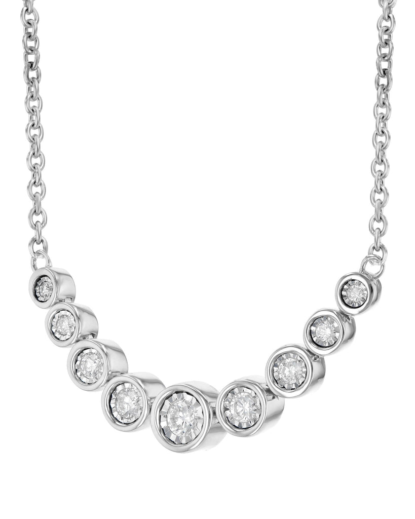 Bezel Set Diamond Bar Necklace (8055264510182)