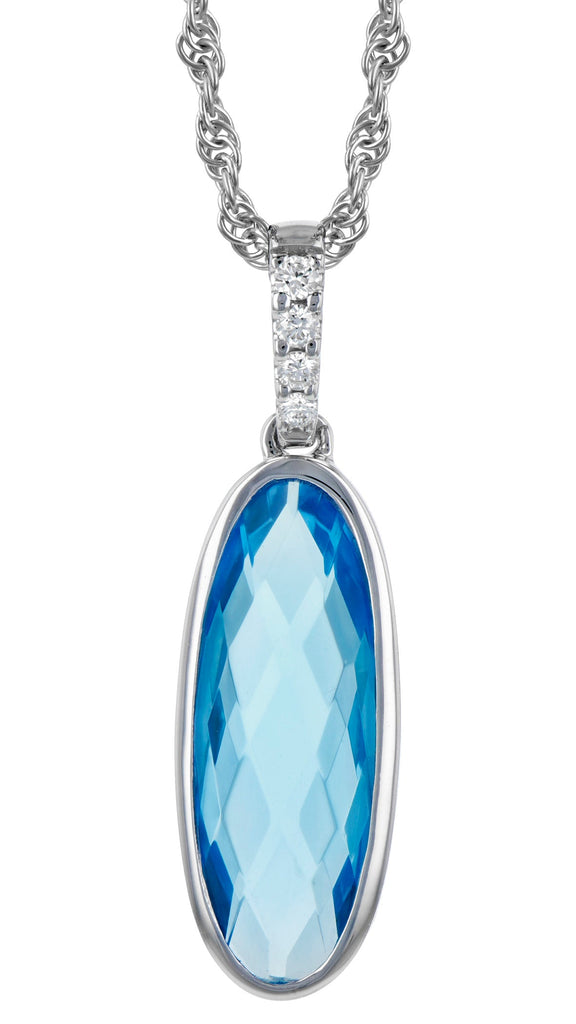 Blue Topaz And Diamond Pendant (8055264674022)