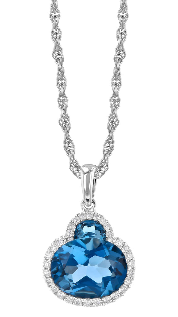 London Blue Topaz And Diamond Pendant (8055264837862)