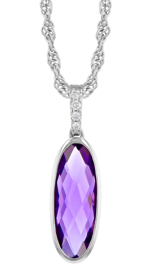 Purple Amethyst And Diamond Pendant (8055265001702)