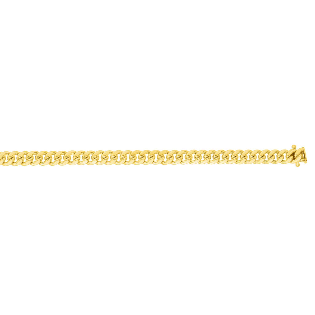 14kt 22 inches with Yellow Gold Finiah 4mm New Miami Cuban Link Chain with Box Clasp (5688354275483)