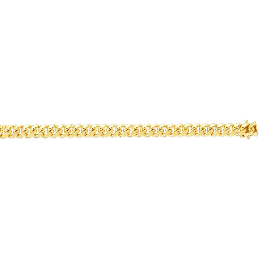14kt Gold 9 inches Yellow Finish 8.5mm New Miami Cuban Necklace with Box Clasp (5688354046107)