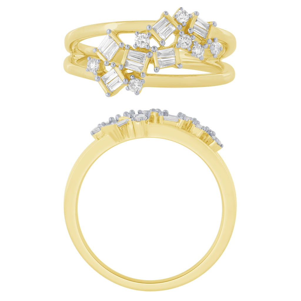 14K Yellow Gold 1/4Ctw Scattered Diamond Ring (6738321473691)