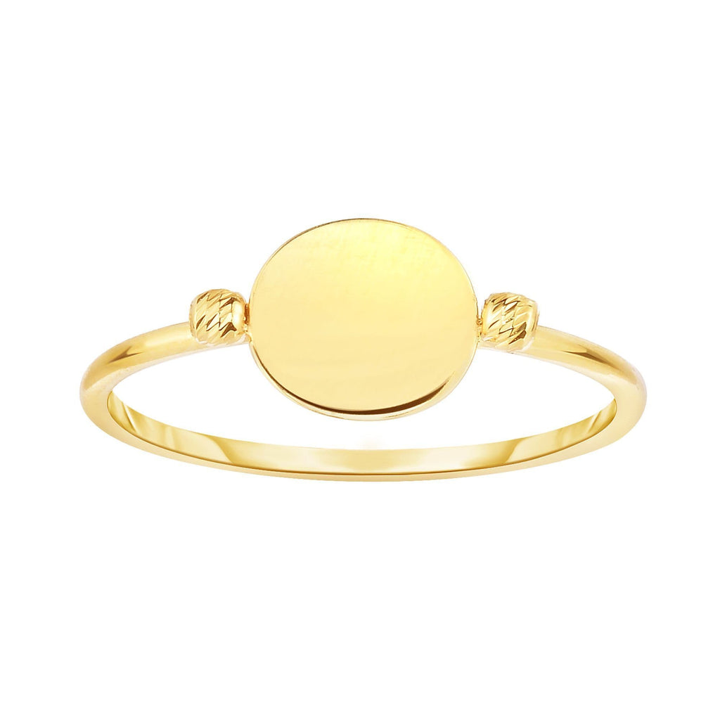 14kt Yellow Gold Shiny Flat Bead Ring (5688346280091)