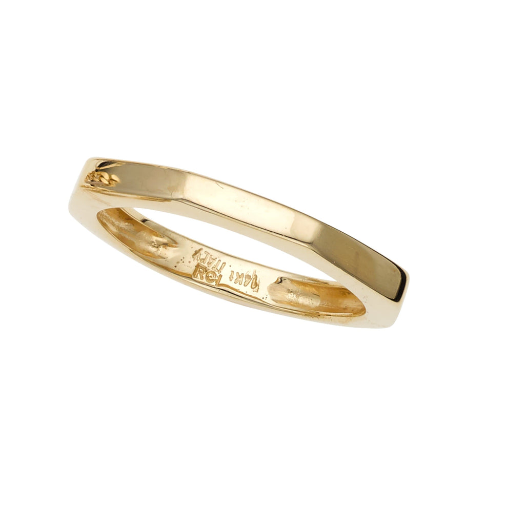 14kt Gold Size-7 Yellow Finish 2.7x21.5x2mm Polished Nut Ring (5688345985179)
