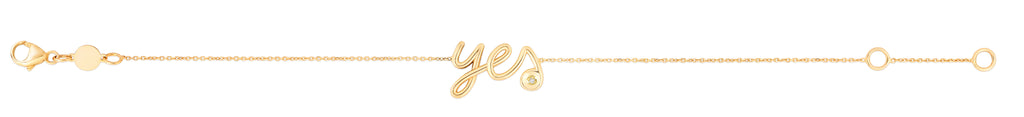 14K Gold Diamond Say Yes" Bracelet" (8210051104998)
