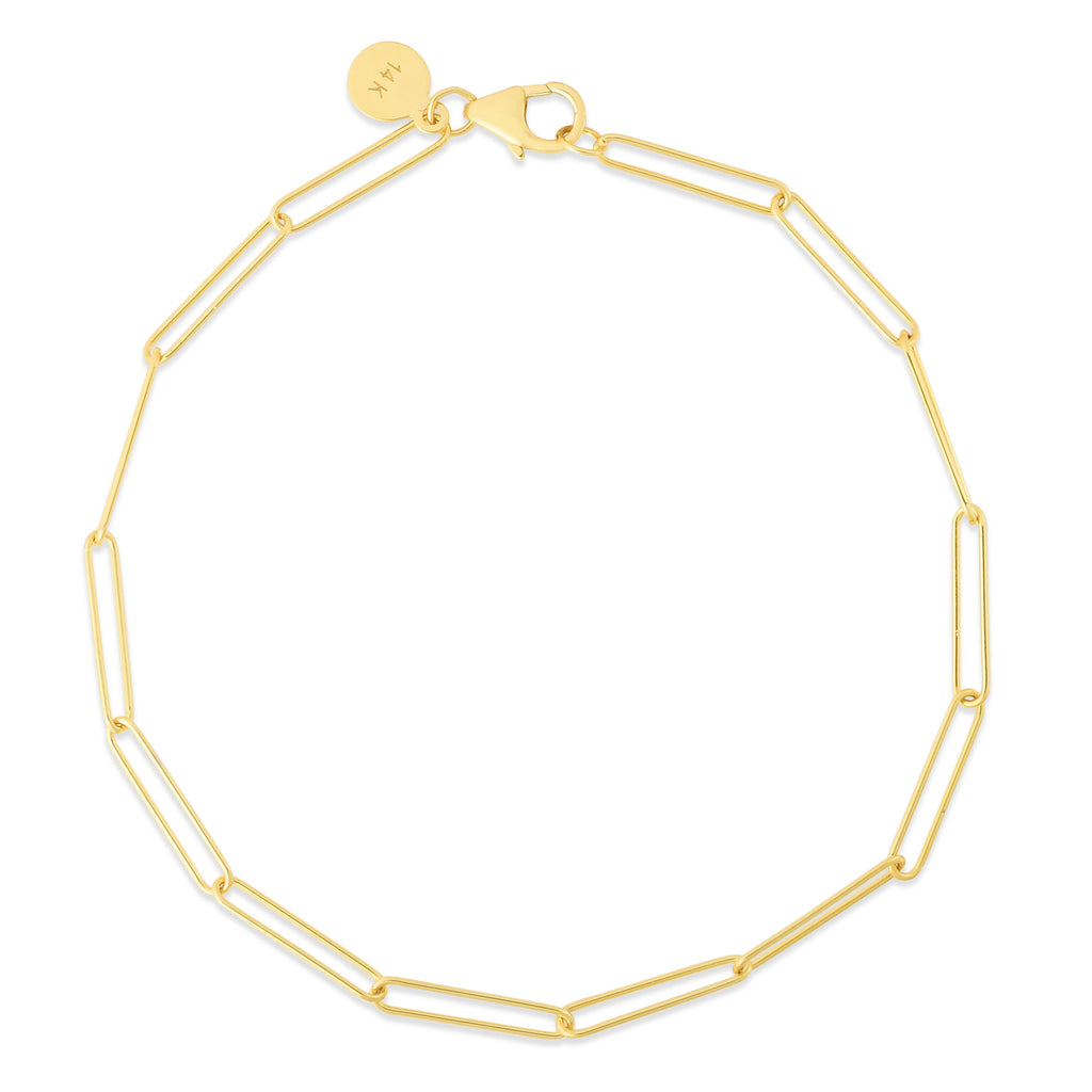 14K Lungo Paperclip Chain Bracelet (8210050908390)