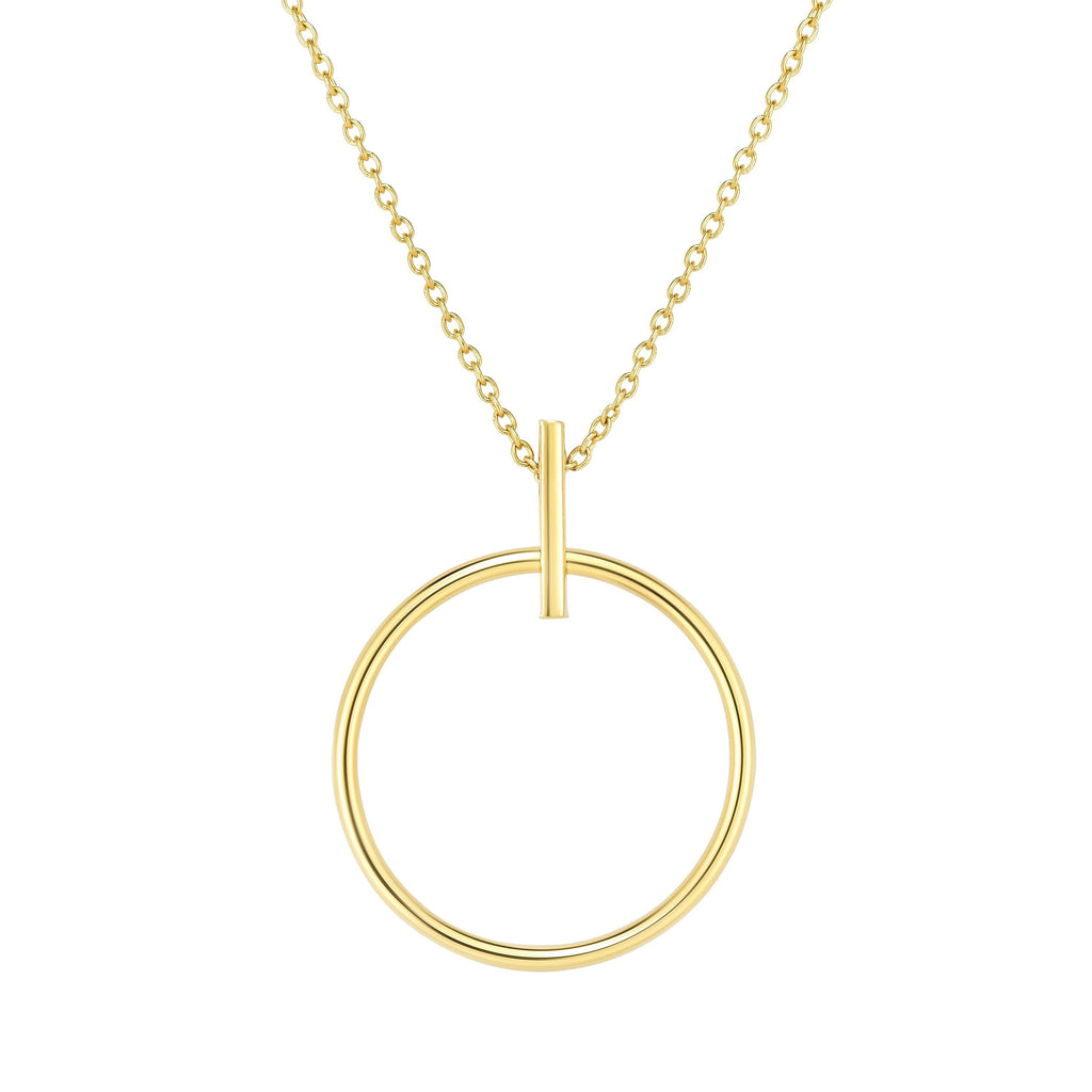 14kt Gold 17 inches Yellow Finish 29x22.6mm Ring of Life Necklace with Lobster Clasp (5691226521755)