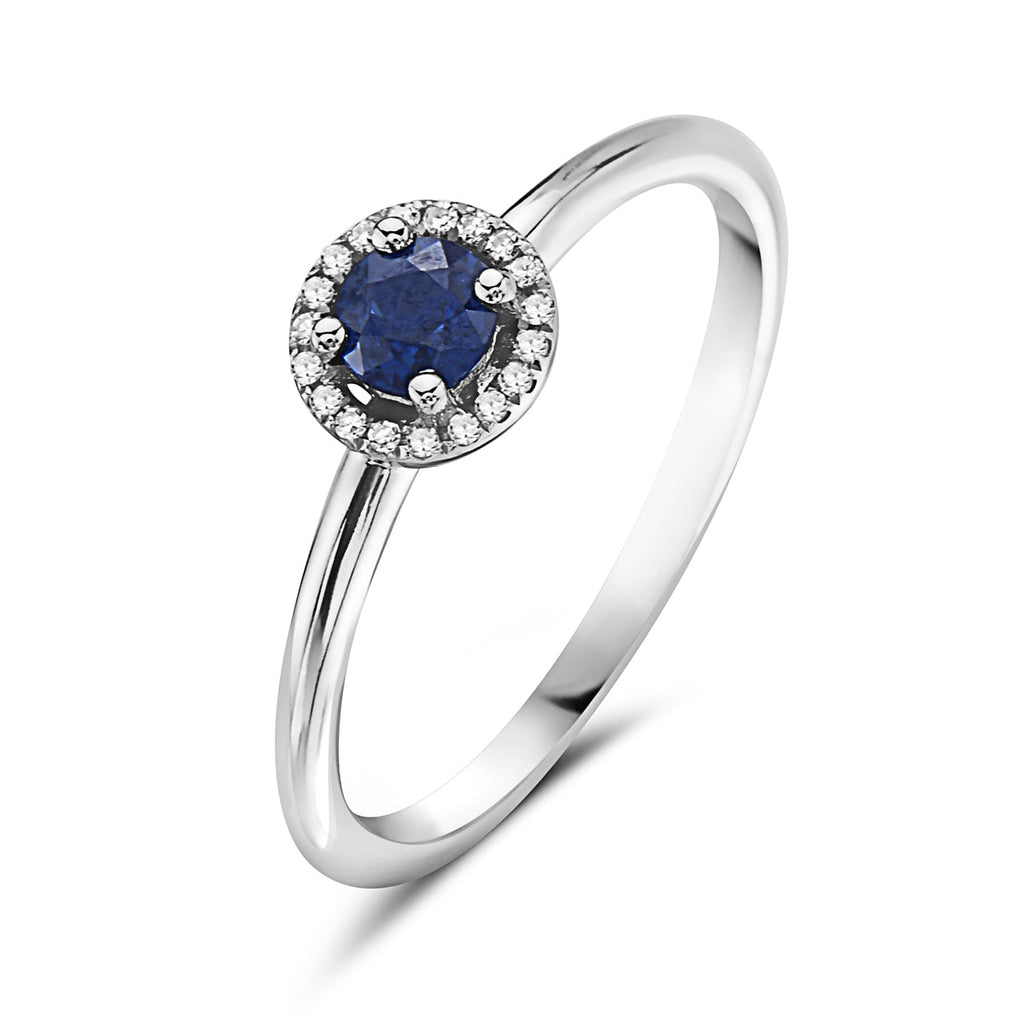 Sapphire And Diamond Halo Ring (8073431253222)