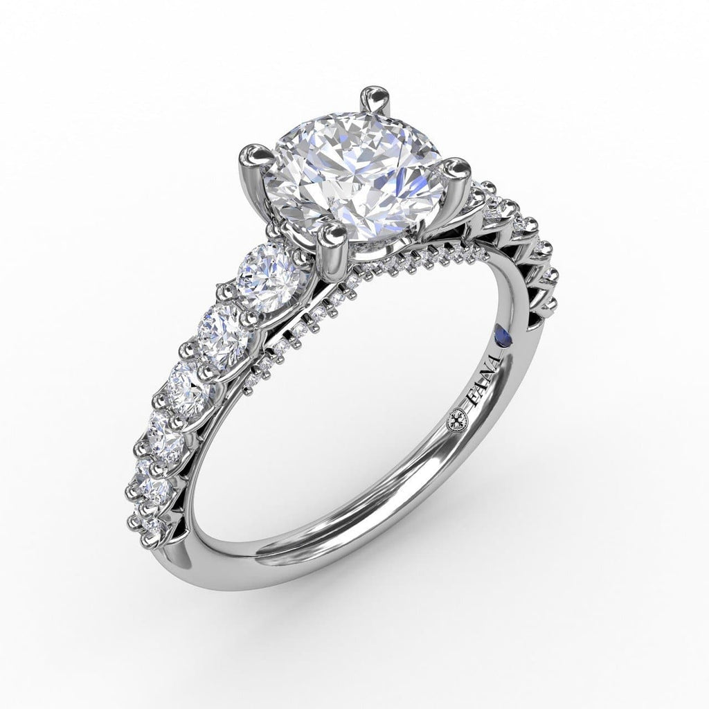 Contemporary Diamond Solitaire Engagement Ring With Openwork Diamond Band (5552771694747)