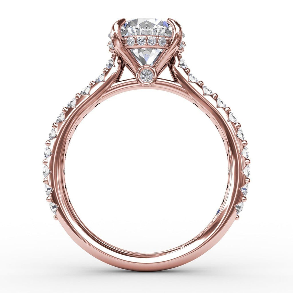 Classic Round Diamond Solitaire Engagement Ring With Hidden Pavé Halo (5552786997403)