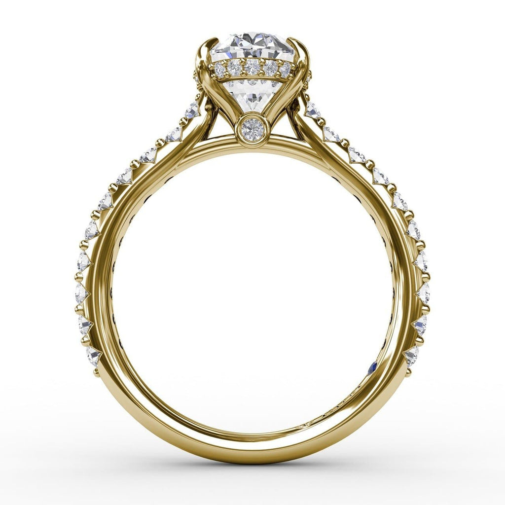Classic Oval Diamond Solitaire Engagement Ring With Hidden Pavé Halo (5552784277659)