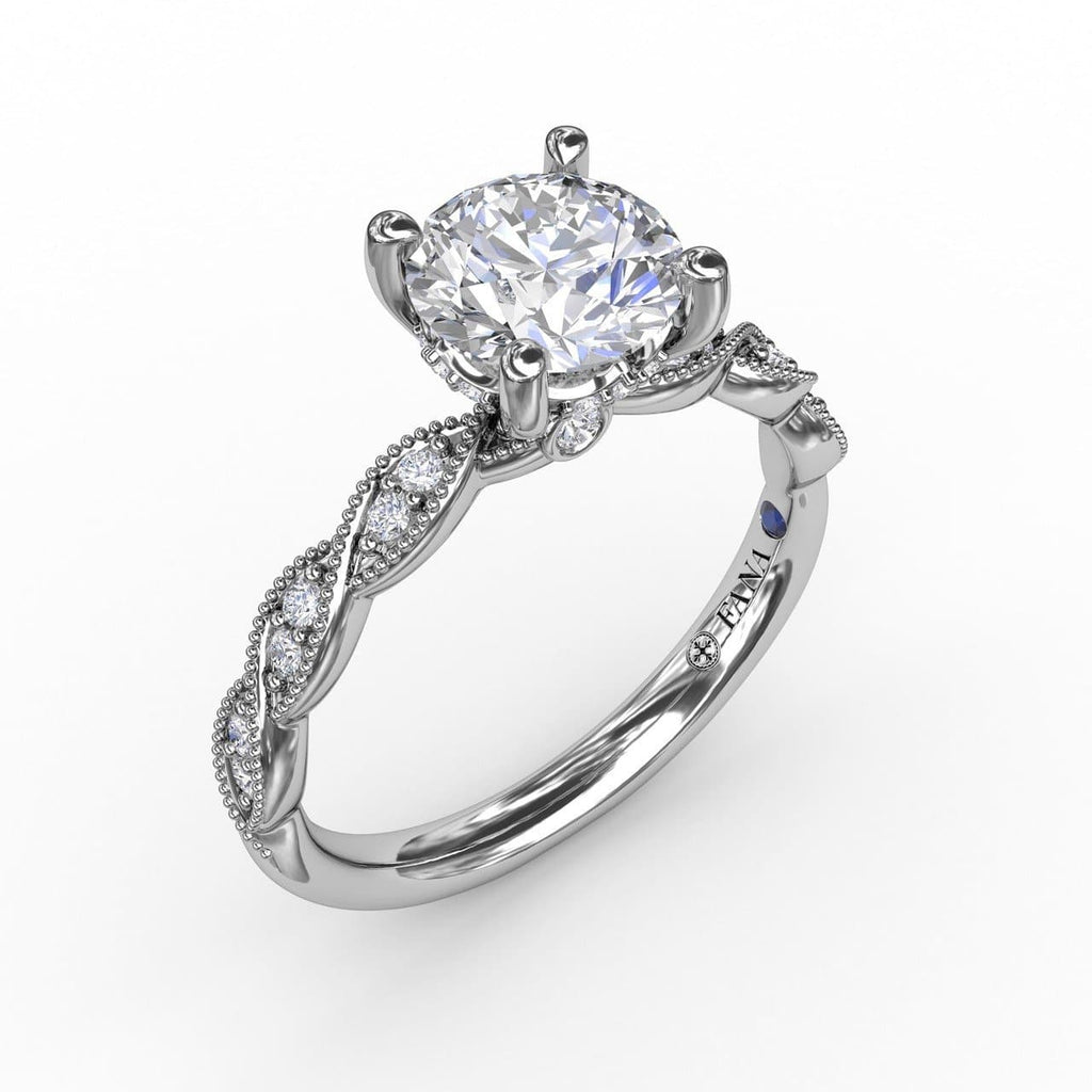 Classic Diamond Solitaire Engagement Ring With Diamond Twist Band (5552774676635)