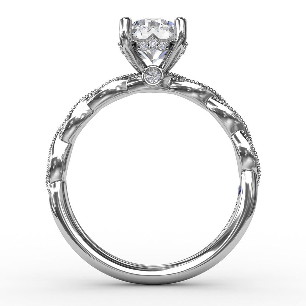 Classic Diamond Solitaire Engagement Ring With Diamond Twist Band (5552774676635)