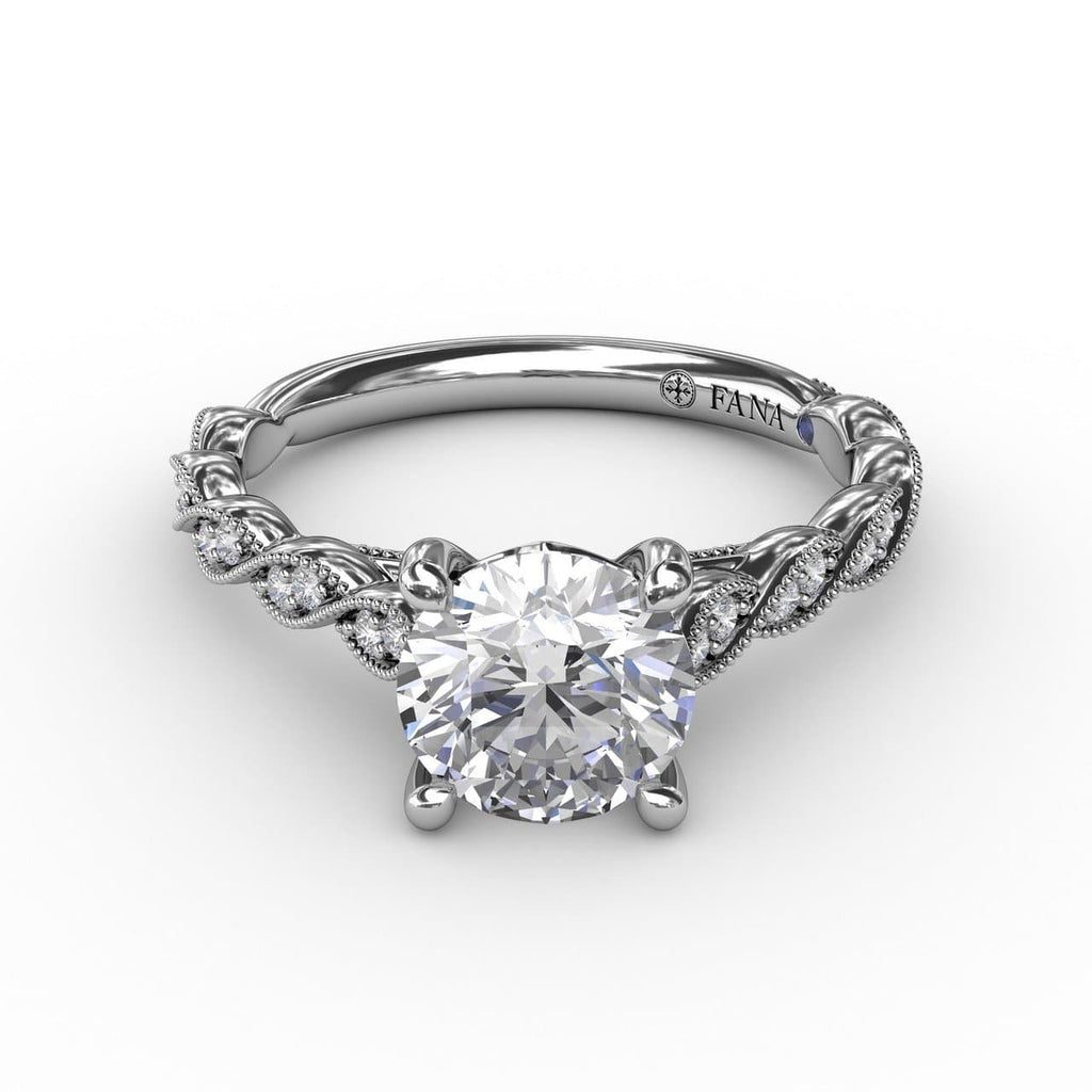 Classic Diamond Solitaire Engagement Ring With Diamond Twist Band (5552774938779)