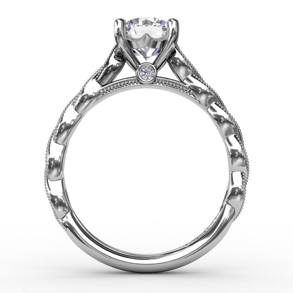 Classic Diamond Solitaire Engagement Ring With Diamond Twist Band (5552774938779)