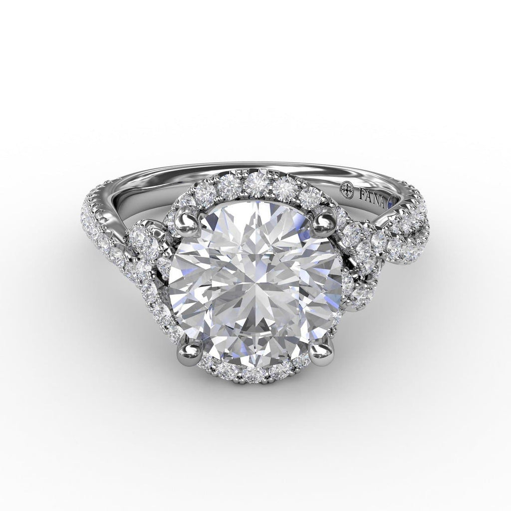 Contemporary Round Diamond Halo Engagement Ring With Twisted Shank (5552775168155)