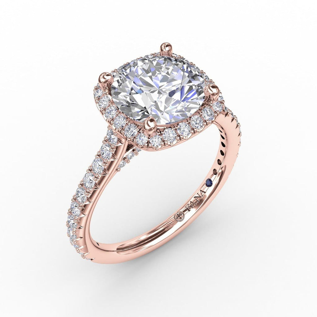 Cushion-Shaped Halo Diamond Engagement Ring with Diamond Band (5552789094555)