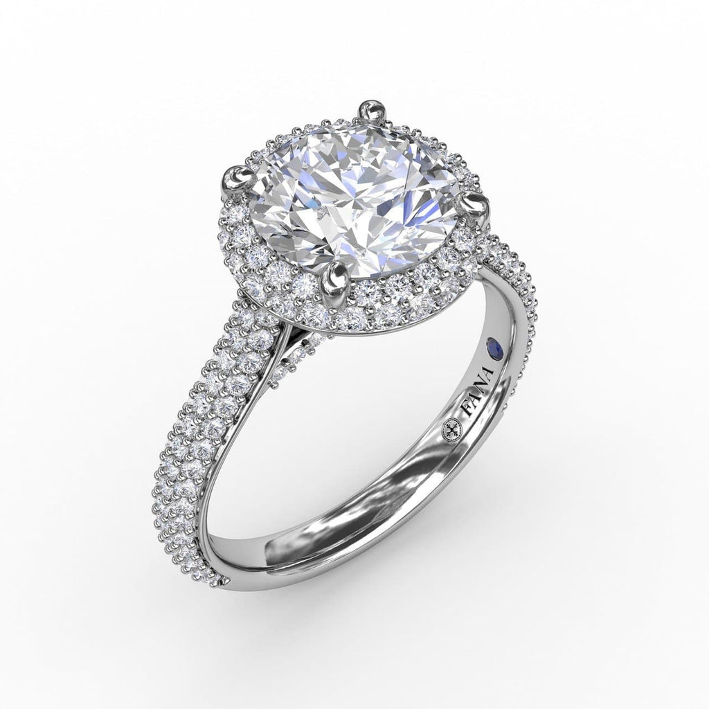 Seamless Pavé Diamond Double Halo Engagement Ring (5552775430299)