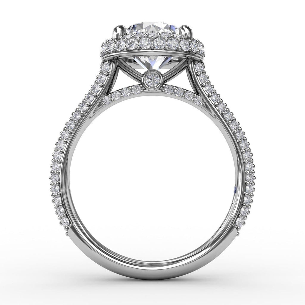Seamless Pavé Diamond Double Halo Engagement Ring (5552775430299)