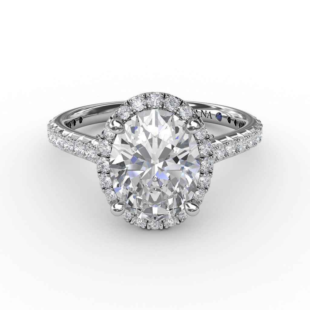 Oval Diamond Halo Engagement Ring With Diamond Band (5552781951131)