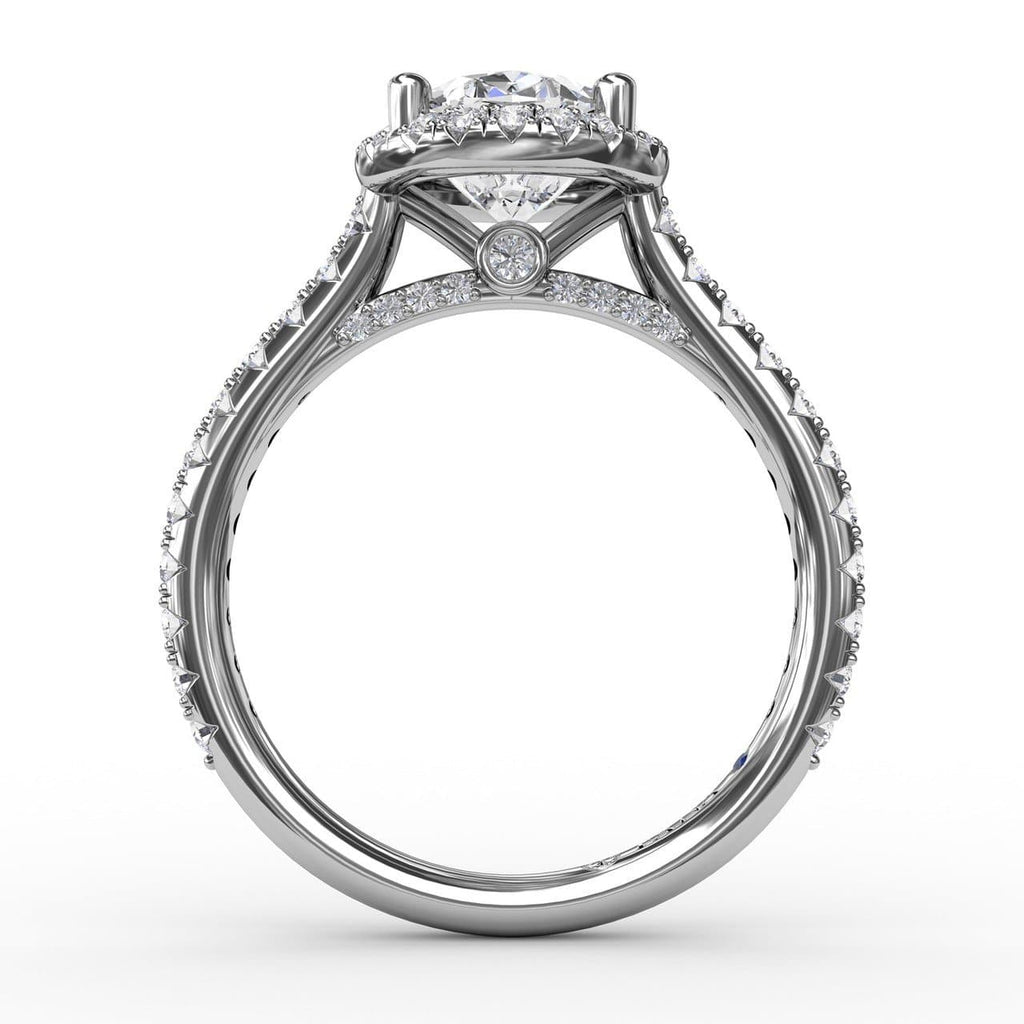 Oval Diamond Halo Engagement Ring With Diamond Band (5552781951131)