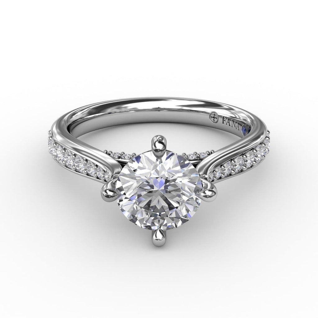 Contemporary Diamond Solitaire Engagement Ring With Tapered Diamond Band (5552777724059)