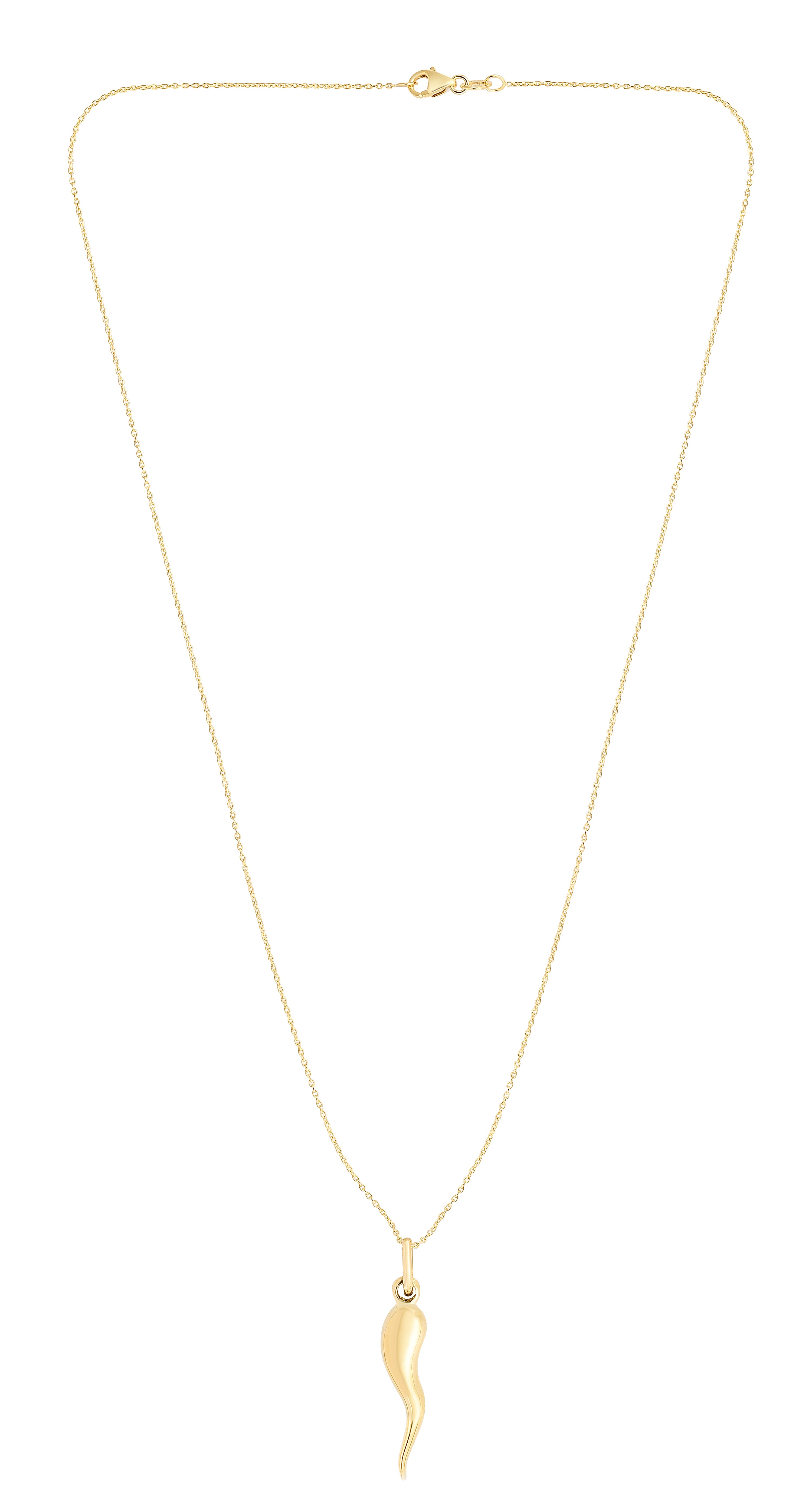 Gold Italian horn necklace | Cornicello necklace for men or women