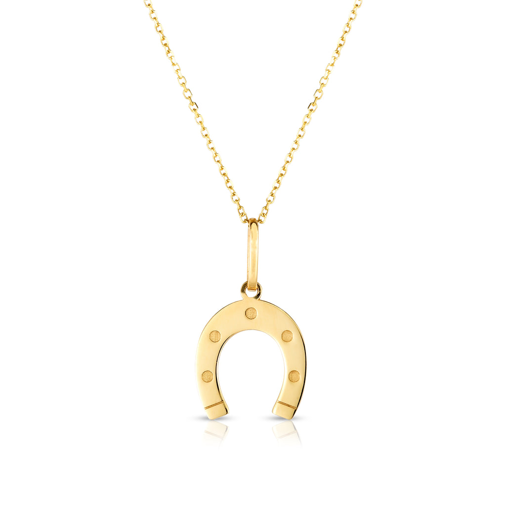 14K Gold Horseshoe Necklace (8210048745702)