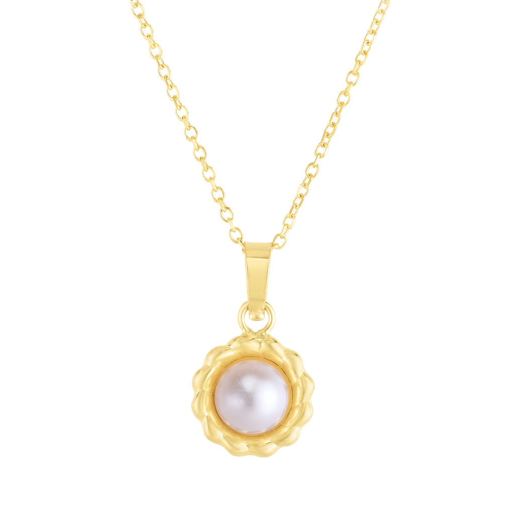 14K Pearl Flower Necklace (8210048581862)