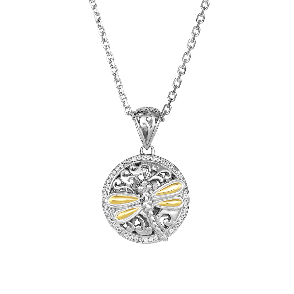 Silver & 18K Dragonfly Necklace (8210048024806)