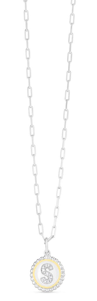 Silver-18K Popcorn Initials Letter S Necklace (8210047402214)