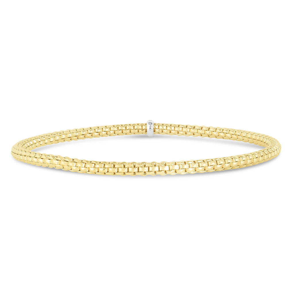 14K Gold Popcorn Stretch 3mm Bracelet (8210050416870)