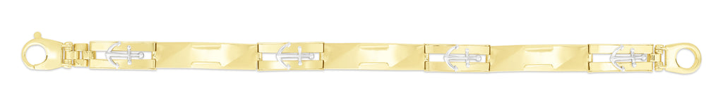14K 9mm Nautical Men's Anchor Bracelet (8210050351334)