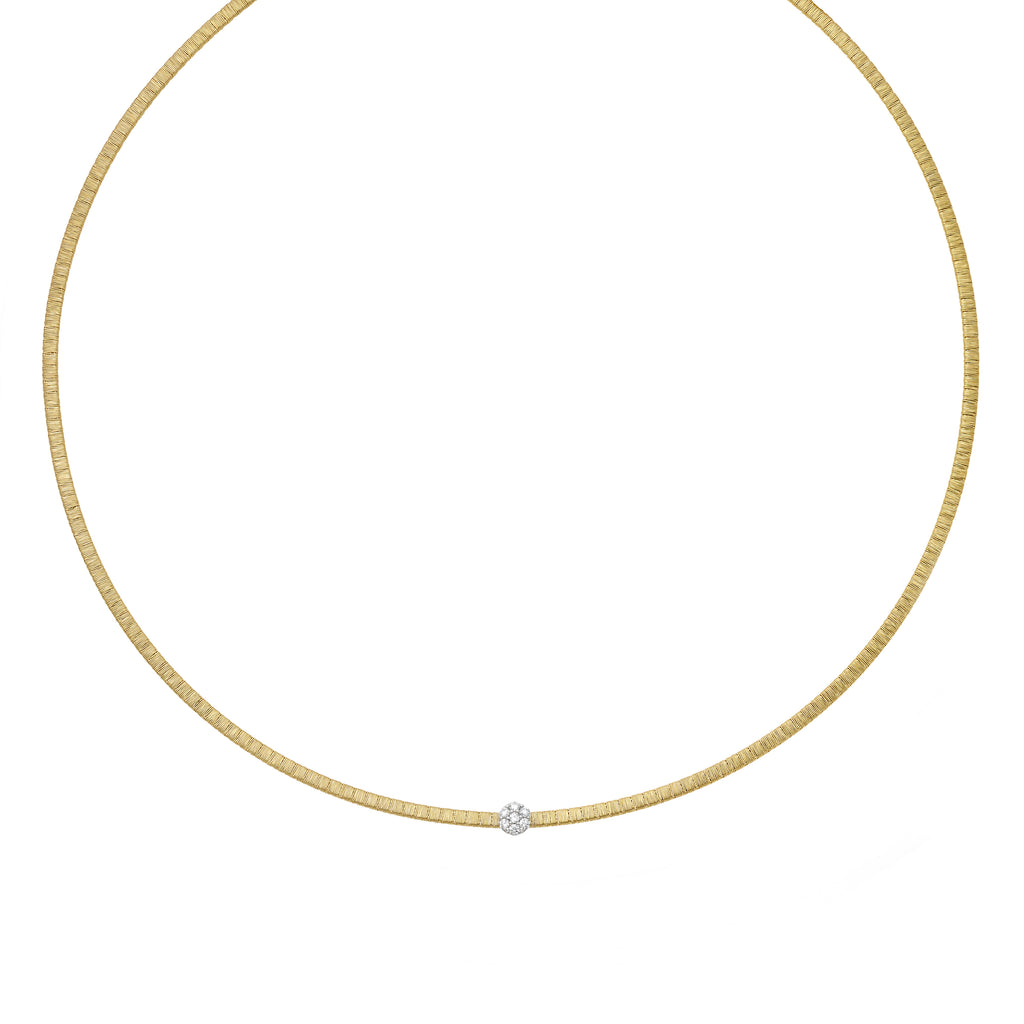 14K Gold Satin Italian Silk Diamond Necklace (8210047140070)