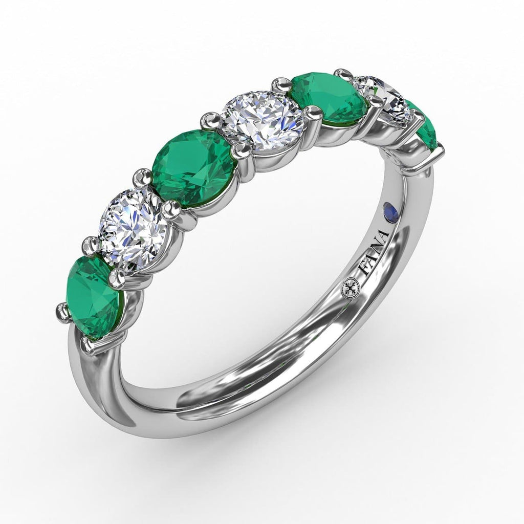 Emerald and Diamond Shared Prong Anniversary Band (5551824601243)