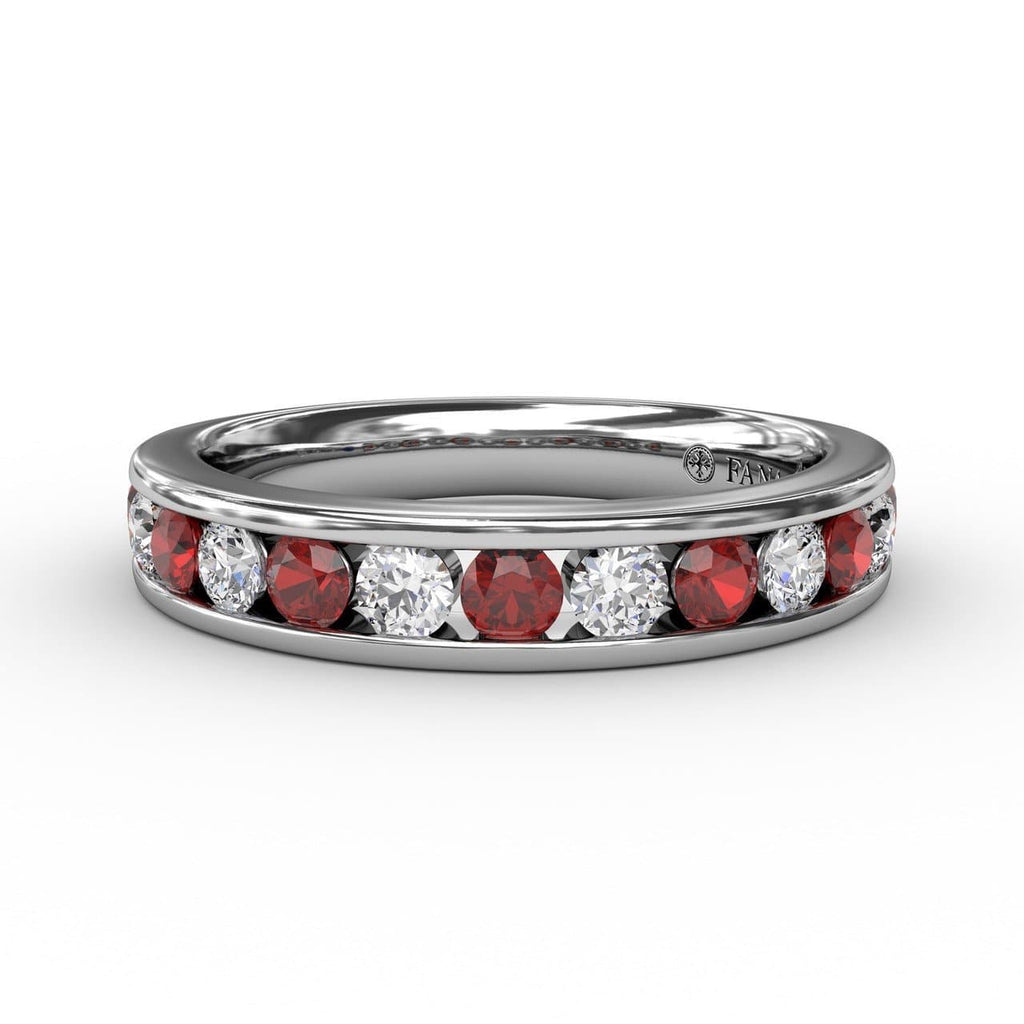 Channel Set Diamond and Ruby Band (5552808624283)