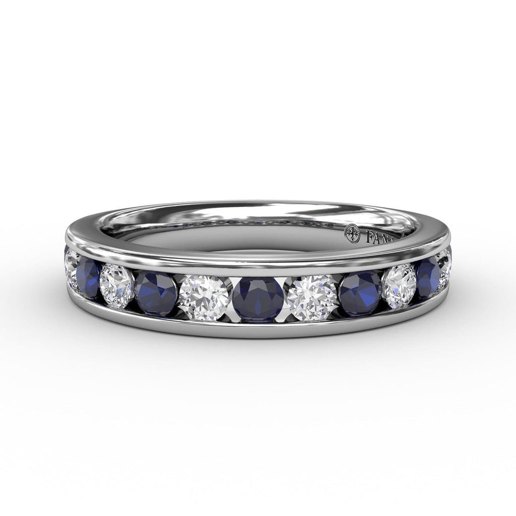 Channel Set Diamond and Sapphire Band (5552808788123)