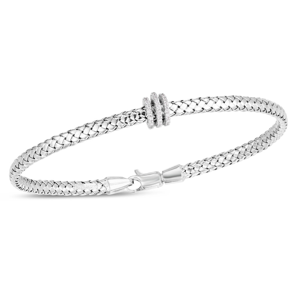 14K Deco Woven Diamond Bracelet (8210049630438)