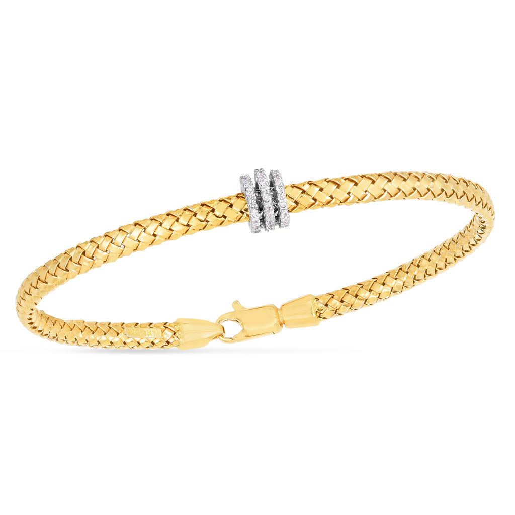 14K Deco Woven Diamond Bracelet (8210049302758)