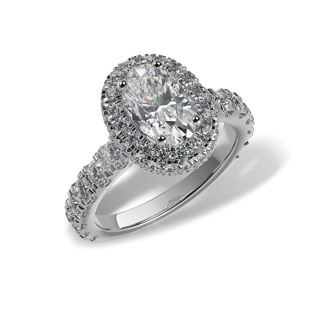Lab Grown Diamond Halo Engagement Ring (8055182786790)