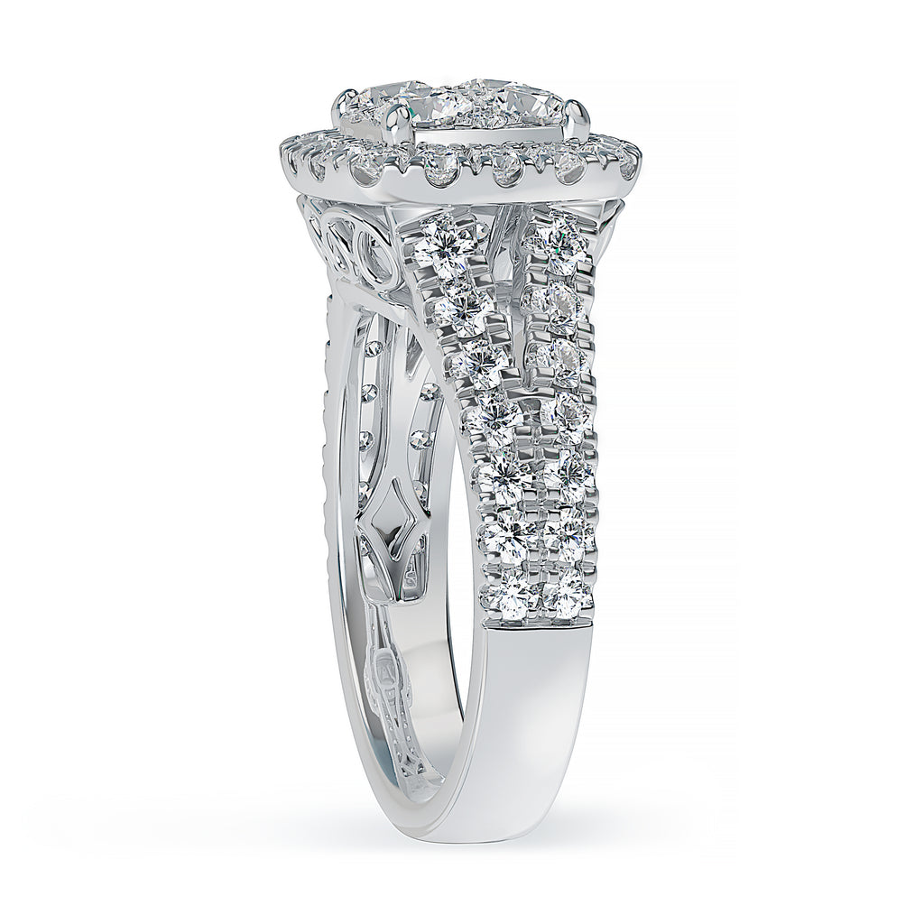 Lab Grown Diamond Halo Engagement Ring (8055183081702)